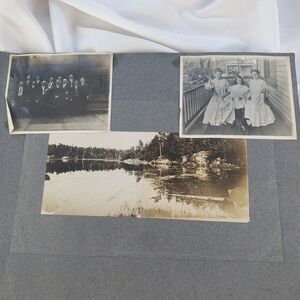 Antique Photos Set Of 4 Panoramic Water Nature People Tralinders Academy Donkey